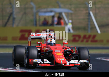 Hungaroring, Budapest, Hungary. 24th July, 2015. FIA Formula 1 Grand Prix of Hungary. Practise day. Scuderia Ferrari SF15-T&#x2013; Sebastian Vettel Credit:  Action Plus Sports/Alamy Live News Stock Photo