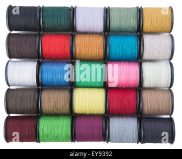 Spools of thread for sewing in many colors Stock Photo