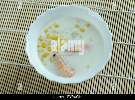 Corn crab soup - dish found in Chinese cuisine, American Chinese cuisine, and Canadian Chinese cuisine Stock Photo