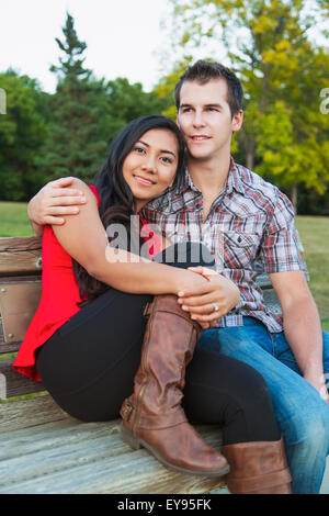 Young couple hugging outside Albert Hall, London, England, UK Stock ...