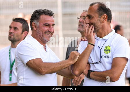 Christophe GALTIER/Michel DER ZAKARIAN - 15.07.2015 - Nantes/Saint Etienne - Match amical.Photo : Nolwenn Le Gouic/Icon Sport Stock Photo