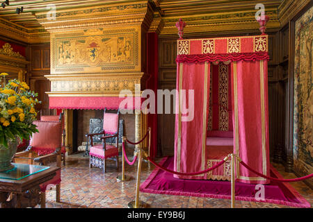 Cesar of Vendome's bedroom at Chateau de Chenonceau, Indre-et-Loire, Centre, France Stock Photo