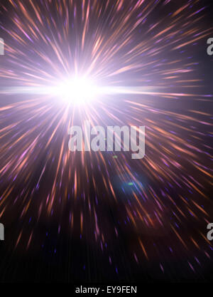 Lamp light colored flare stars. Stock Photo