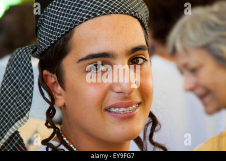 International Folk Art Market held annually in Santa Fe, New Mexico, USA  July 11, 2015 youngster, teenager, teen from Israel Stock Photo
