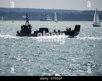 A Royal Marines landing craft in the Solent, England Stock Photo