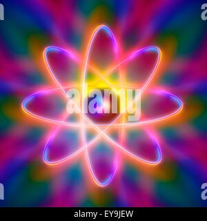 Atomic structure. Conceptual computer artwork representing the ...