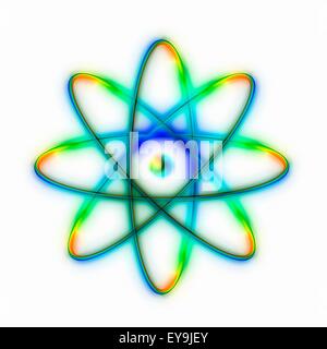 Atomic structure. Conceptual computer artwork representing the ...