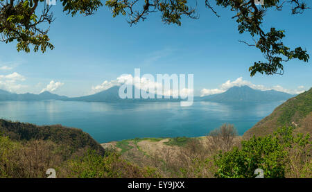 Lake Atitlan Panorama, Guatemala Stock Photo