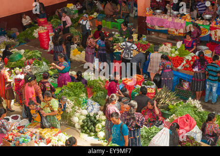 Sunday Vegetable Market, Chichicastenango, Guatemala Stock Photo