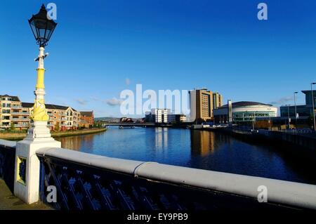 Buildings At The Waterfront, Waterfront Hall, Queens Bridge, Belfast, Northern Ireland Stock Photo