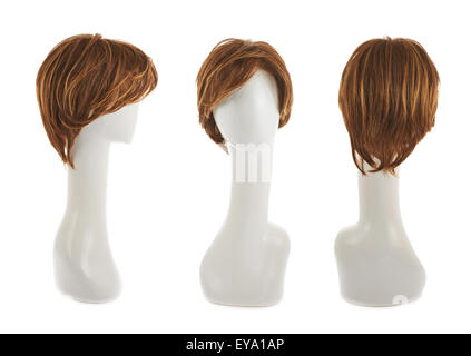 Hair wig over the mannequin head Stock Photo