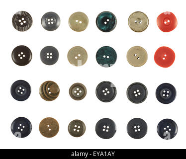 Multiple sew-through buttons isolated Stock Photo