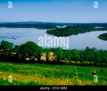 River Cruising, Upper Lough Erne, Derrylin, Co Fermanagh, Ireland Stock Photo