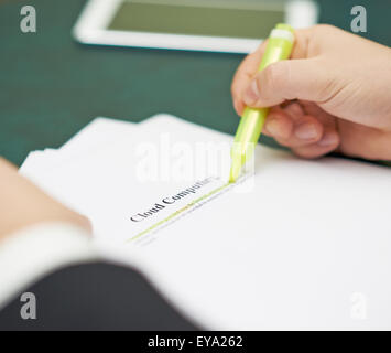 Marking words in a cloud computing definition Stock Photo