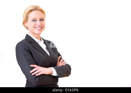 View of a Young attractive business woman on a white background Stock Photo