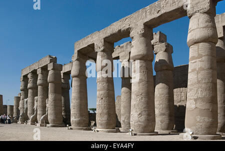 Luxor, Egypt. Temple of Luxor (Ipet resyt): a colonnade in the courtyard. Stock Photo