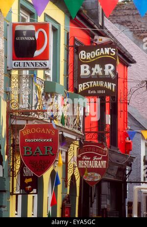 O'connell Street, Ennis, County Clare, Ireland; Pub Signs Stock Photo