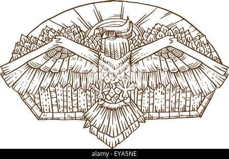 Line art vector logo of eagle that is flying Stock Vector Image & Art ...