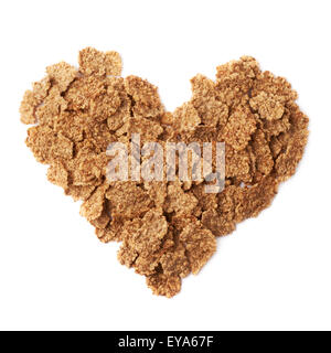 Heart shape made of cereal flakes Stock Photo