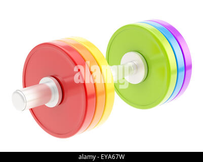 Adjustable colorful dumbbell isolated Stock Photo