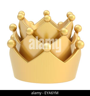 Golden crown isolated on white Stock Photo