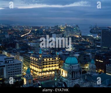 Belfast,Co Antrim,Northern Ireland;City Hall And Skyline Stock Photo