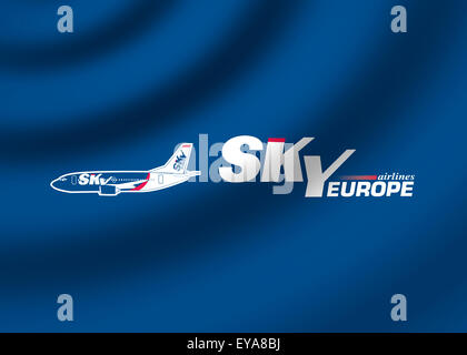 Sky Europe Airlines Air logo icon flag emblem symbol sign Stock Photo