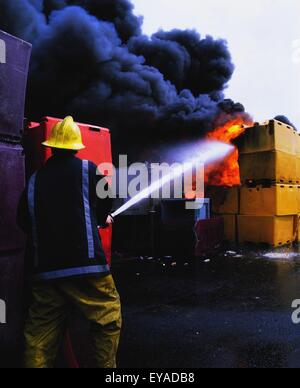 Howth, Co Dublin, Ireland; Container Blaze Stock Photo