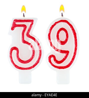 Birthday candles number thirty nine Stock Photo - Alamy