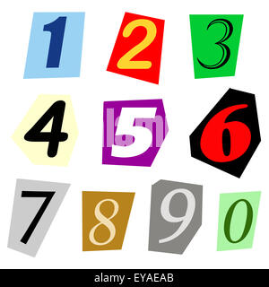 cut out number set Stock Photo