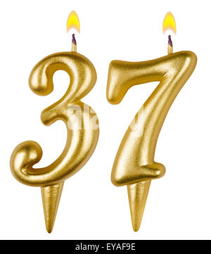 Birthday candles number thirty seven Stock Photo - Alamy