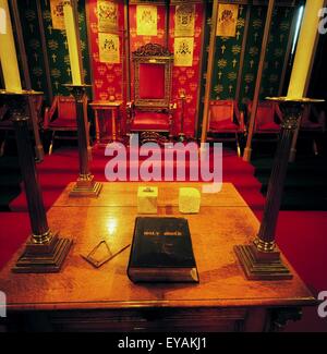 Prince Masons Chapter Room, Freemasons' Hall, Molesworth Street, Dublin, Co Dublin, Ireland Stock Photo