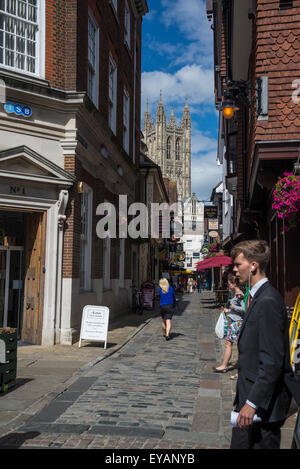Canterbury old town and tower of the Cathedral, Kent, England, UK Stock Photo