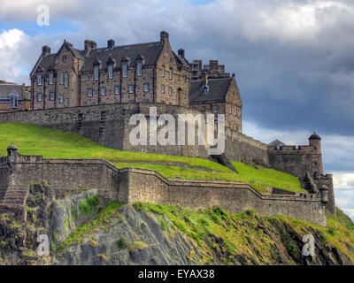 Edinburgh Castle with Dramatic sky, Old Town, Scotland - Unesco world heritage site, UK Stock Photo