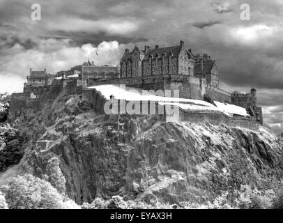 Edinburgh Castle with Dramatic sky, winter Old Town, Scotland - Unesco world heritage site, UK Stock Photo