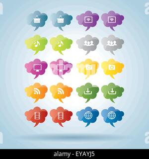 bubble of communication  with social media icons Stock Vector