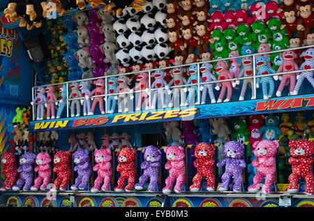 Carnival prizes on display in the midway of the Delaware State Fair. Stock Photo