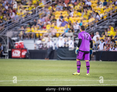 Columbus, Ohio, USA. 24th July, 2015. Toronto FC goalkeeper Joe Bendik (12) observes the play during a regular season game between Columbus Crew SC and Toronto FC at Mapfre Stadium, in Columbus OH. Brent Clark/Alamy Stock Photo