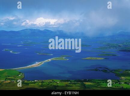 Clew Bay, Co Mayo, Ireland; View Of A Bay From Croagh Patrick Stock Photo