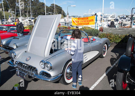 Sydney, Australia. 26th July, 2015. Pictured 1958 Chevrolet Corvette Convertible with red leather interior. Credit:  model10/Alamy Live News Stock Photo