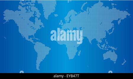 World map with square dots Stock Vector