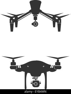 Drone Logo Design Icon Technology Camera Vector Illustration Stock Vector