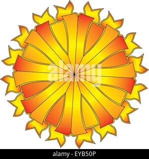 Golden Gothic Sun ornament Stock Vector