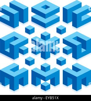 Cube Vector Logo Elements for Construction Business Stock Vector