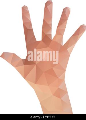 Vector Illustration of Low Poly Hand Stock Vector