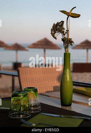 table on the sea in corsica, france Stock Photo
