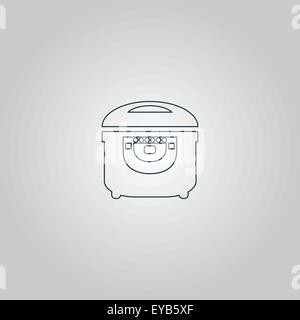 Electric Cooker icon on gray background. Stock Vector