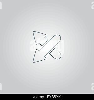 Two arrows. Direction sign. Flat design style Stock Vector