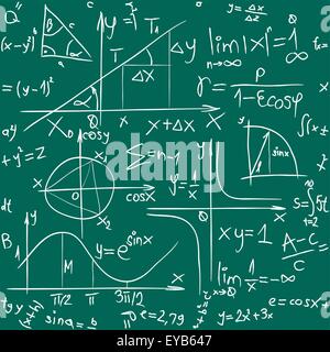 Vector Seamless Illustration of Trigonometry Pattern Background Stock Vector