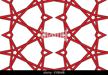 Repeatable Seamless knotted wire pattern isolated on white background Stock Vector